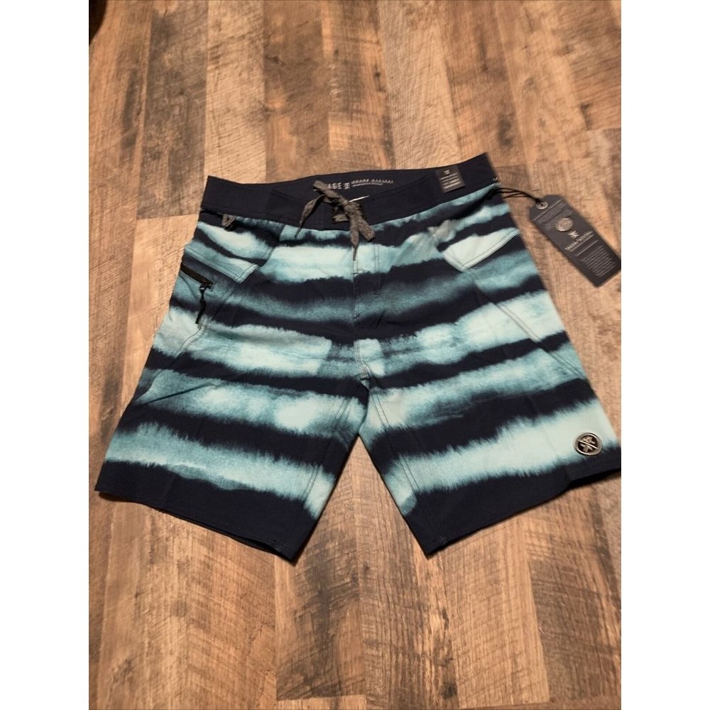 Roark Blue and Black Men's Swim Shorts